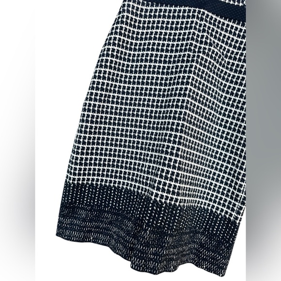 J Crew Navy Blue White Check Tweedy Sheath Dress Size 00 Formal Preppy Workwear - Picture 2 of 7